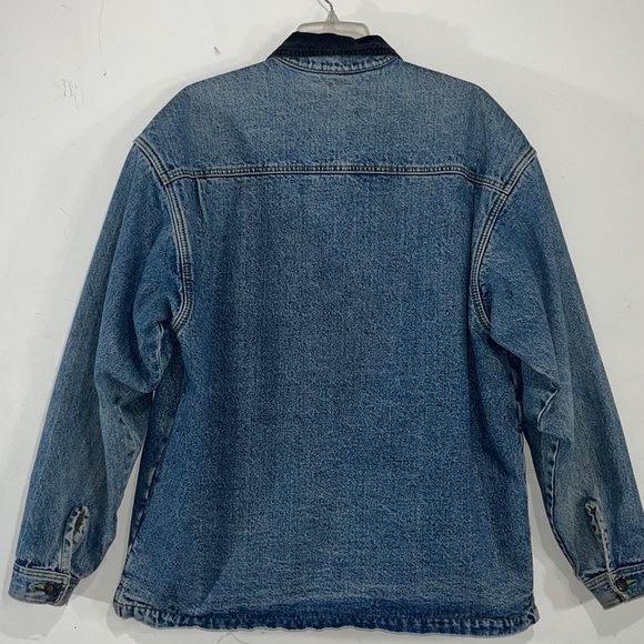 Vintage Bugle Boy Denim Barn Jacket Fleece Lined Corduroy Collar Size M - Picture 6 of 12